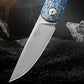 Titanium Alloy Folding Knife M390 Blade Material Outdoor Portable EDC Tool Blue Lightning Type