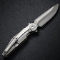 Rike Knife Viper 3 Gray Titanium Folding Knife Bohler M398 Blade Ceramic Bearing EDC Tool with Back Clip