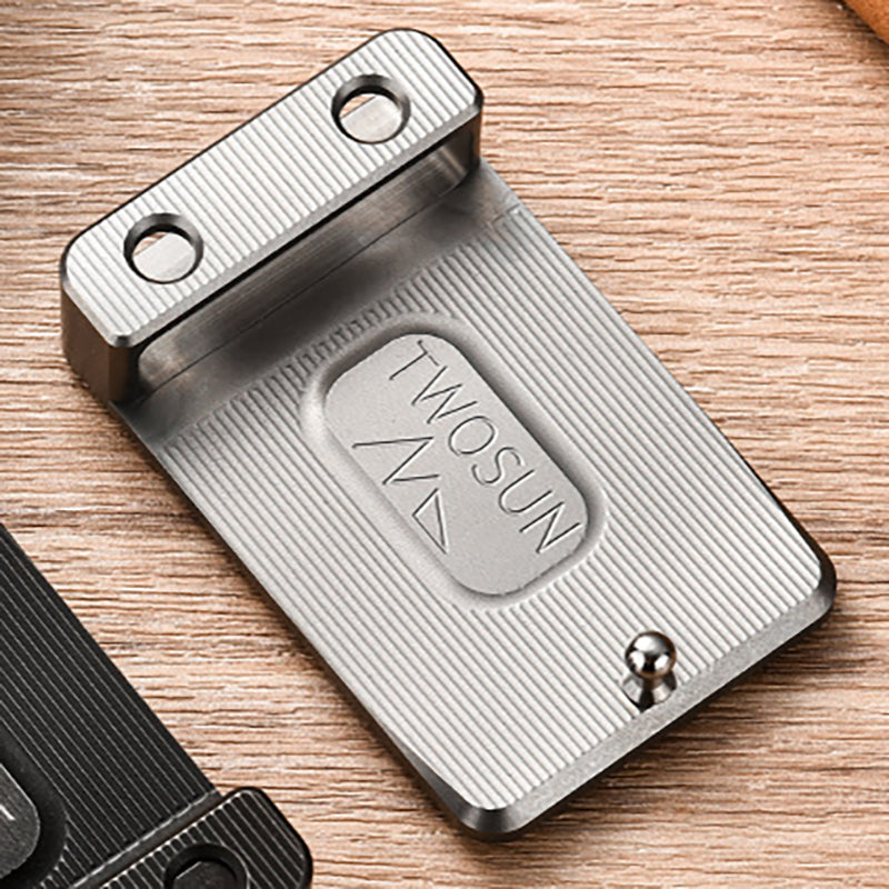 Silver Titanium Alloy Men's Belt Buckle Outdoor Portable Multifunctional Inner Buckle (No Belt Included)
