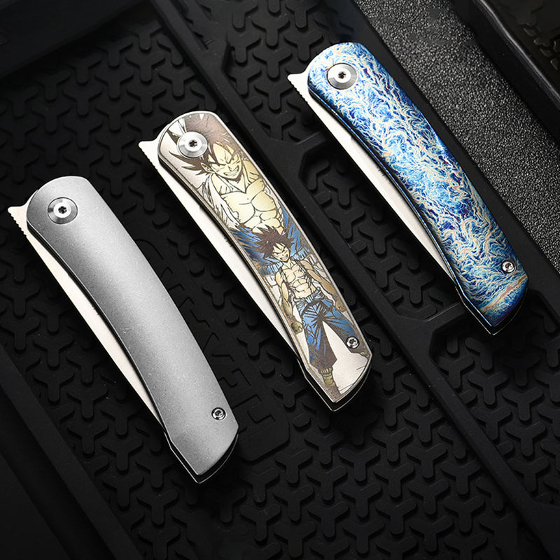 Titanium Alloy Multifunctional Folding Knife - M390 Blade Stone Washing Process Outdoor EDC Tools For Daily Carry