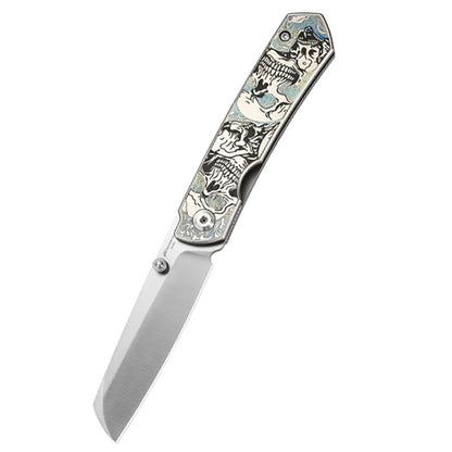 Titanium Alloy Folding Knife M390 Blade Material Portable Outdoor Multi-Function EDC Tool Color Engraving Model