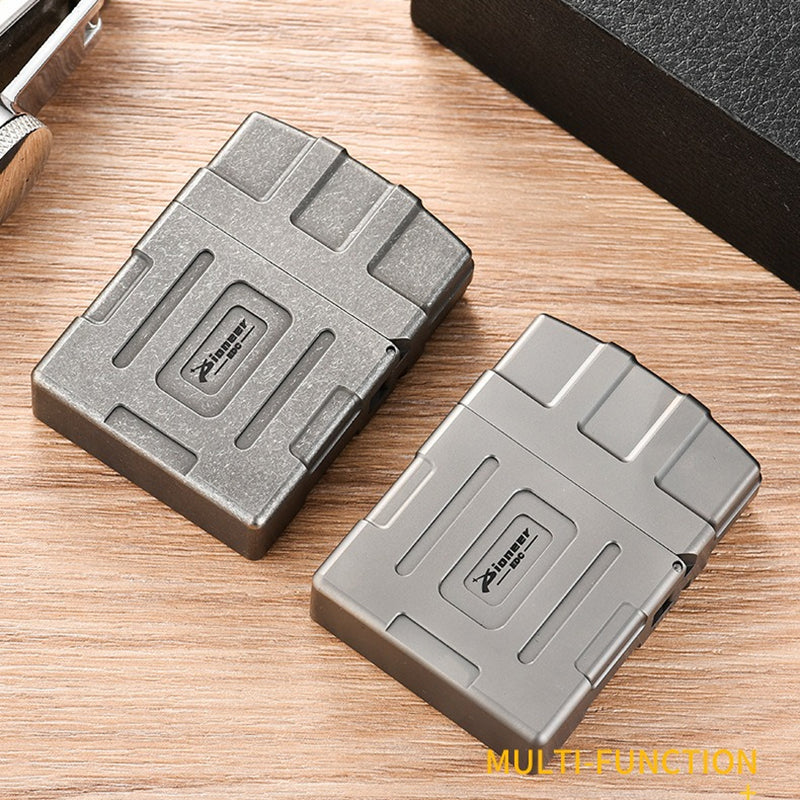 Titanium Alloy Windproof Kerosene Lighter Suitable for Men's Business Gifts & EDC Outdoor Camping