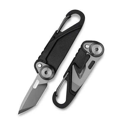 TACRAY Vinto Black Multifunctional Folding Knife EDC Hanging Buckle With Bottle Opener For Outdoor Camping
