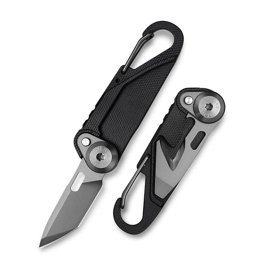 TACRAY Vinto Black Multifunctional Folding Knife EDC Hanging Buckle With Bottle Opener For Outdoor Camping