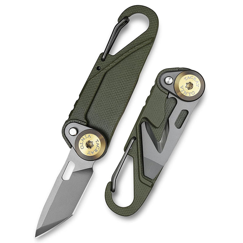 TACRAY Vinto Army Green Multifunctional Folding Knife EDC Hanging Buckle With Bottle Opener For Outdoor Camping