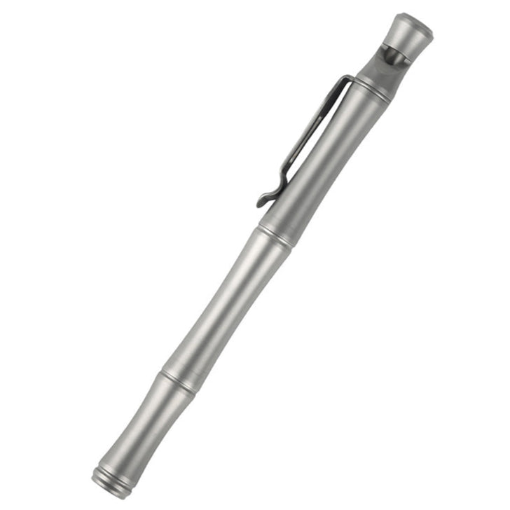 Bamboo multifunctional titanium alloy ballpoint pen tip with whistle