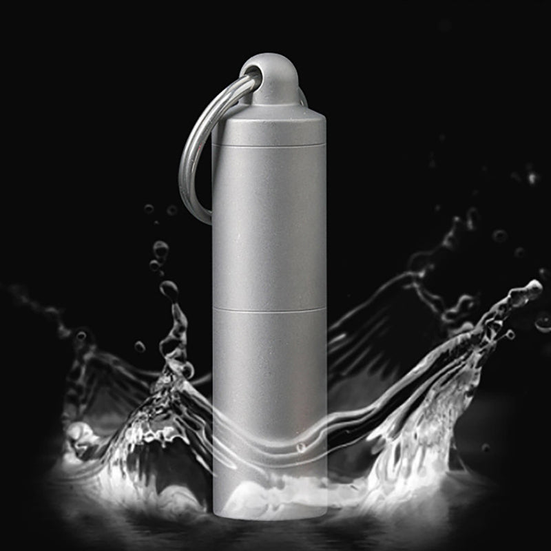 Pure Titanium Double-Layer Waterproof Pill Box, Travel Portable Pill Dispenser Box