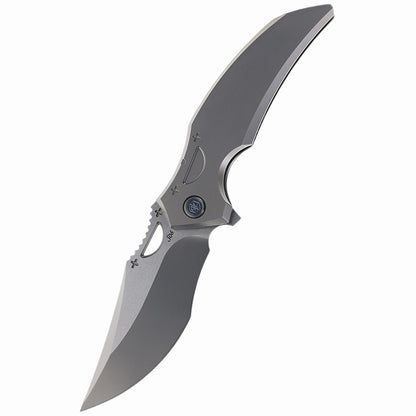 Rike Knife S05 (V2) Titanium Folding Knife Gray Bohler M390 Powder Steel Blade  EDC Tool