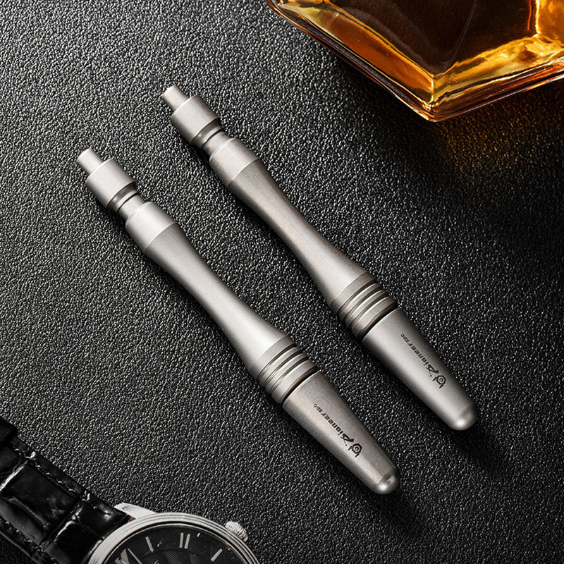 Mini titanium alloy ballpoint pen can be extended, the pen body can be used as a massage stick, suitable for outdoor EDC