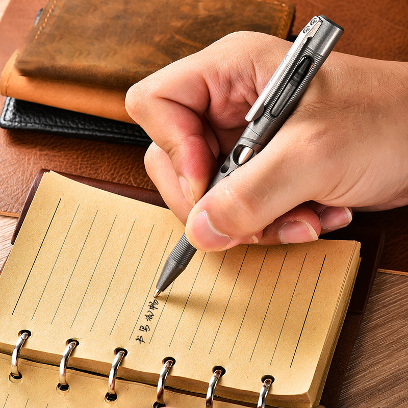 Multifunctional titanium alloy tactical pen, rotary switch, essential for EDC