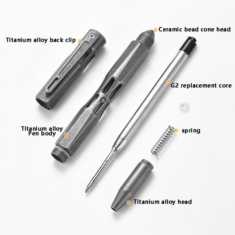 Titanium Alloy Multifunctional Tactical Pen EDC Equipment Writing Pen（Sand blasting）