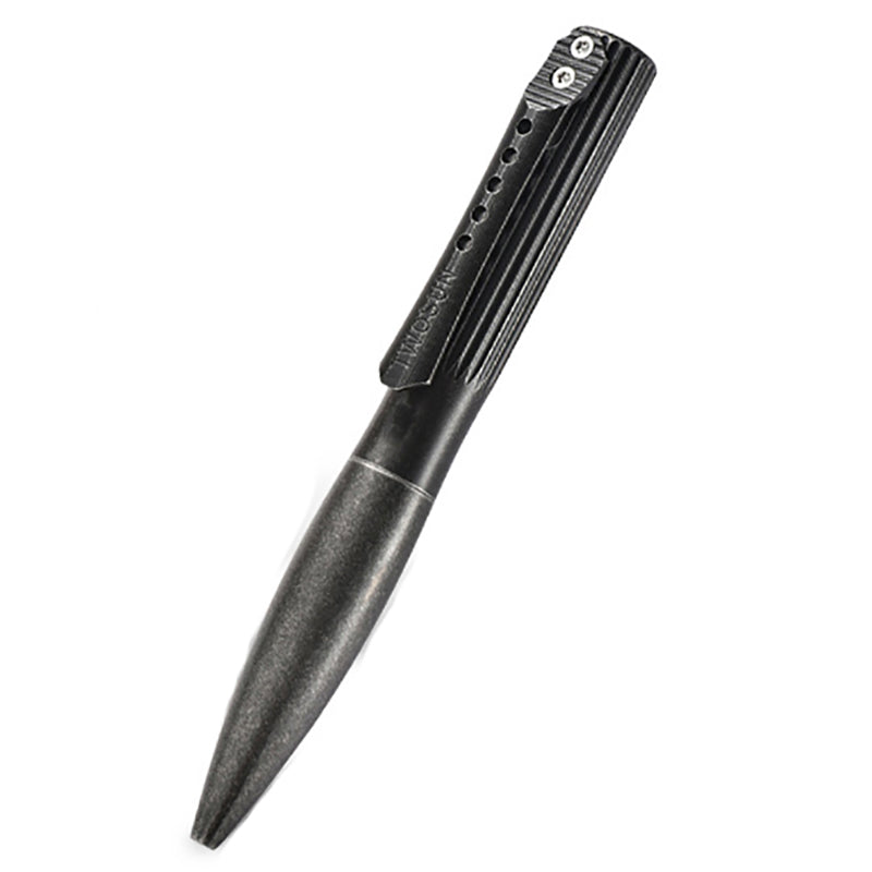 Titanium Alloy Writing Pen Multifunctional Portable EDC Tactical Pen (Black)