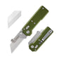 9Ti EDC Aluminum Alloy Utility Knife With Green Handle With 10 Blades Suitable For EDC And Outdoor Use