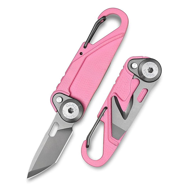 TACRAY Vinto Pink Multifunctional Folding Knife EDC Hanging Buckle With Bottle Opener For Outdoor Camping