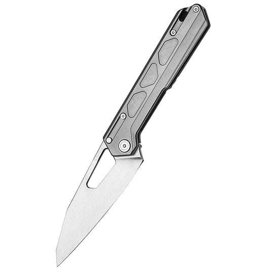 TACRAY Gray Titanium Alloy Handle EDC Folding Knife - 10Cr15MoV Blade For Outdoor Camping & Everyday Carry
