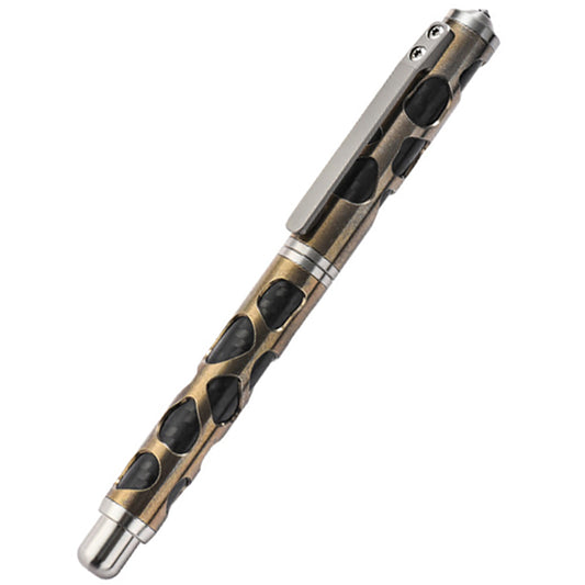 Carbon Fiber Titanium Alloy Tactical Pen, Multifunctional EDC Gear, Gold
