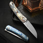 Titanium Alloy Folding Knife M390 Blade Material Outdoor Portable EDC Tool Blue Lightning Type
