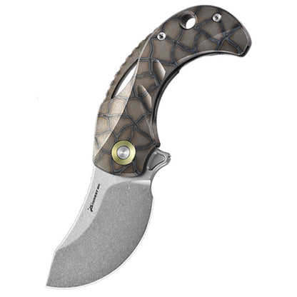 Unique Heat-Treated Titanium Folding Knife 14C28N Blade Rustproof Pocket Tool