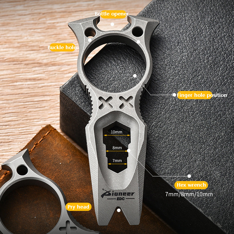 Titanium Alloy Multifunctional Crowbar EDC Tool Bottle Opener Multi-Specification Wrench Portable Trendy Play Ornaments
