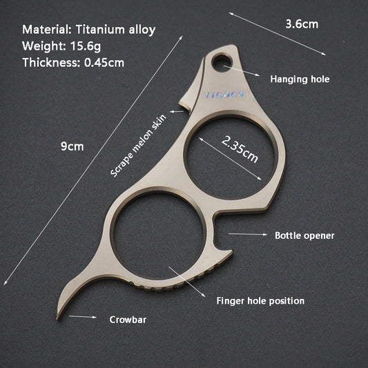 Multifunctional Titanium Alloy Crowbar Portable EDC Tool Bottle Opener Peeler Accessory Pendant