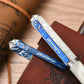 Blue Resin Titanium Alloy Multifunctional Tactical Pen, Portable EDC Massage Signature Pen