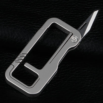Titanium Alloy Keychain with Knife, EDC Tool, Suitable for Carabiner and Car Keychain Use
