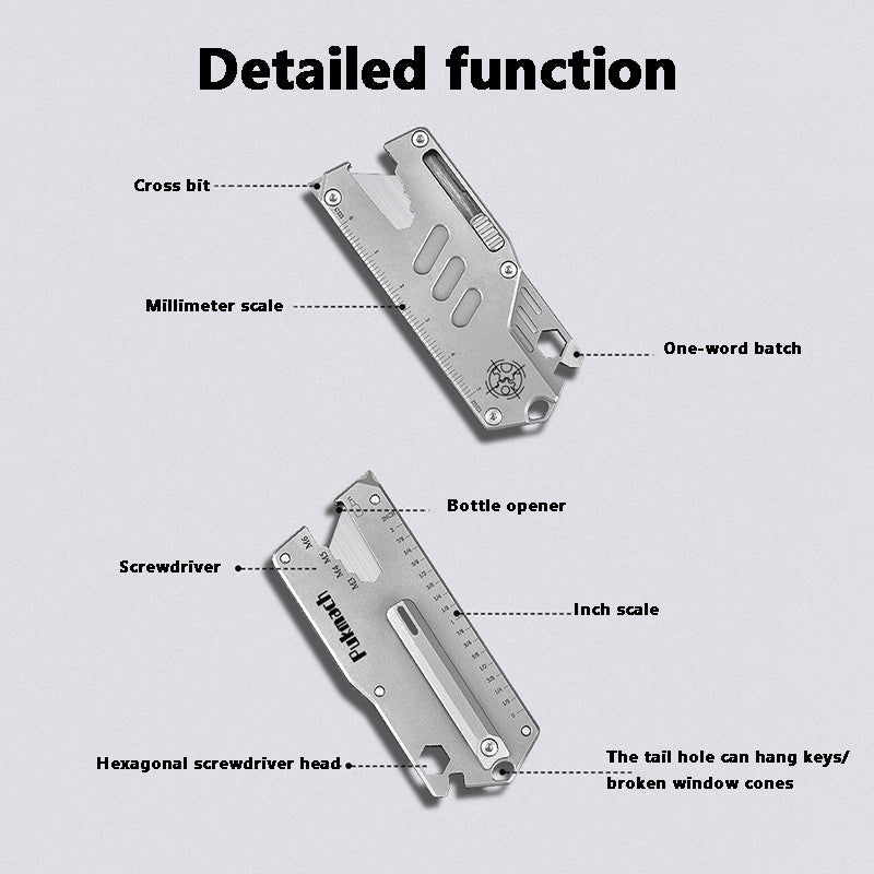 Flying Fish Titanium Alloy Handle Utility Knife, Multifunctional EDC Tool, With 10 SK5 Alloy Blades