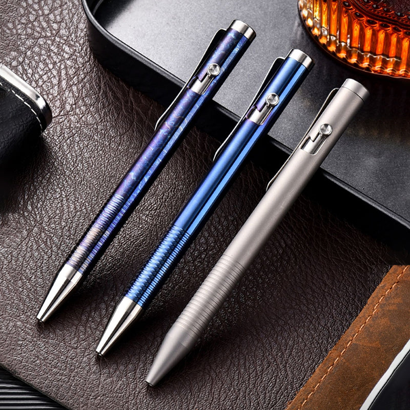 Titanium Alloy Ballpoint Pen: High-End Business Metal Writing Pen Suitable for EDC/Gift Gel Pen