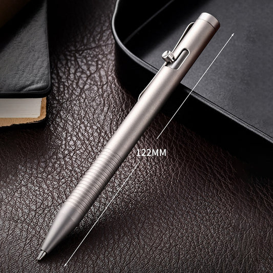 Titanium Alloy Ballpoint Pen: High-End Business Metal Writing Pen Suitable for EDC/Gift Gel Pen