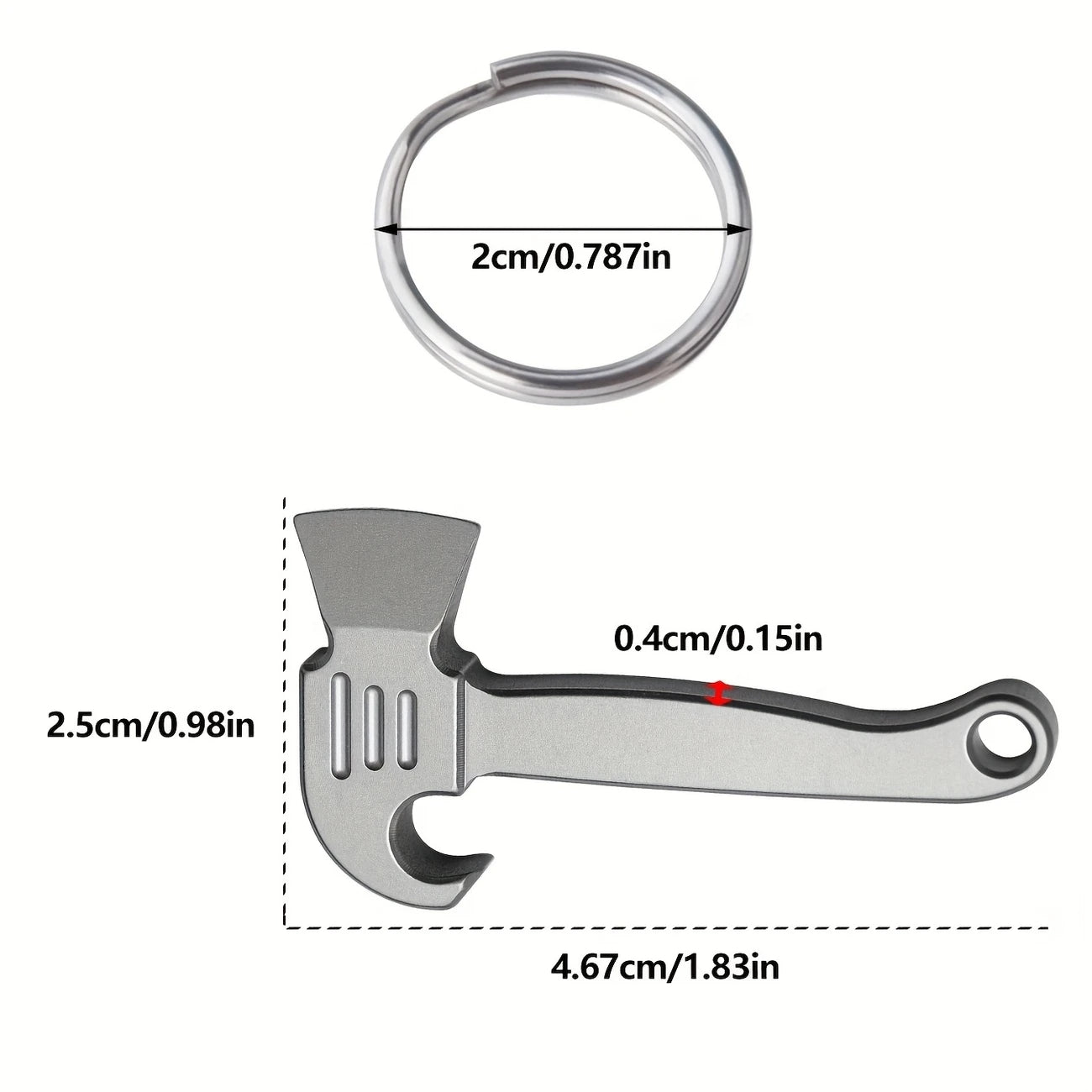 Multifunctional Titanium Alloy Mini Crowbar EDC Key Pendant Lightweight Keychain Tool