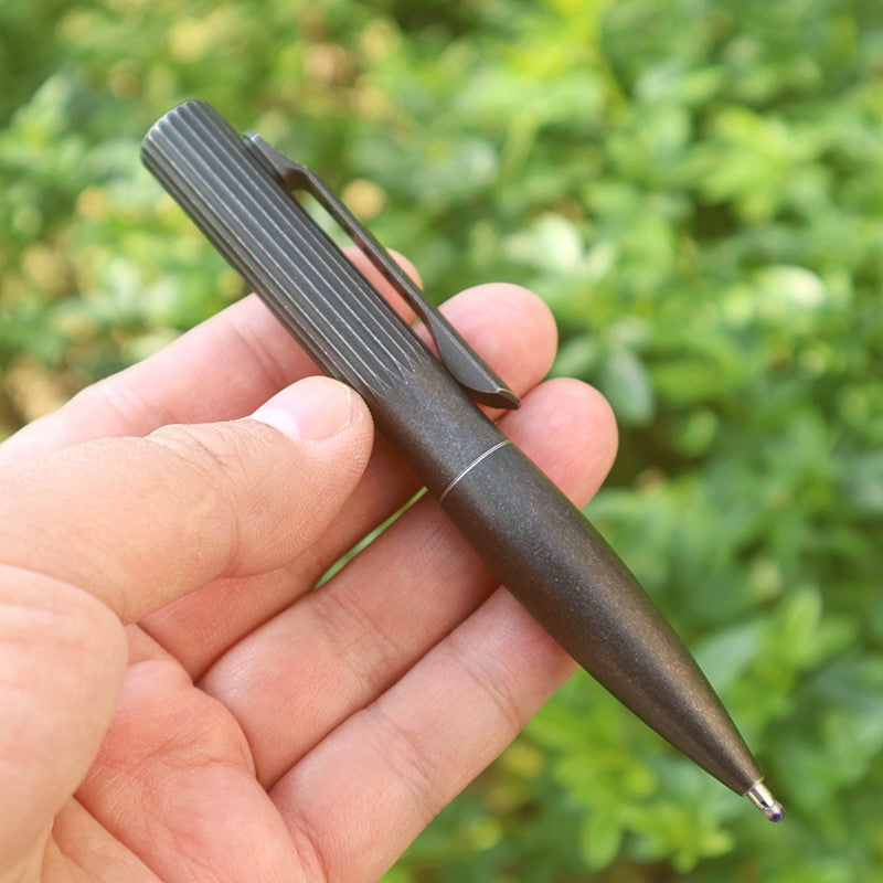 Titanium Alloy Writing Pen Multifunctional Portable EDC Tactical Pen (Black)