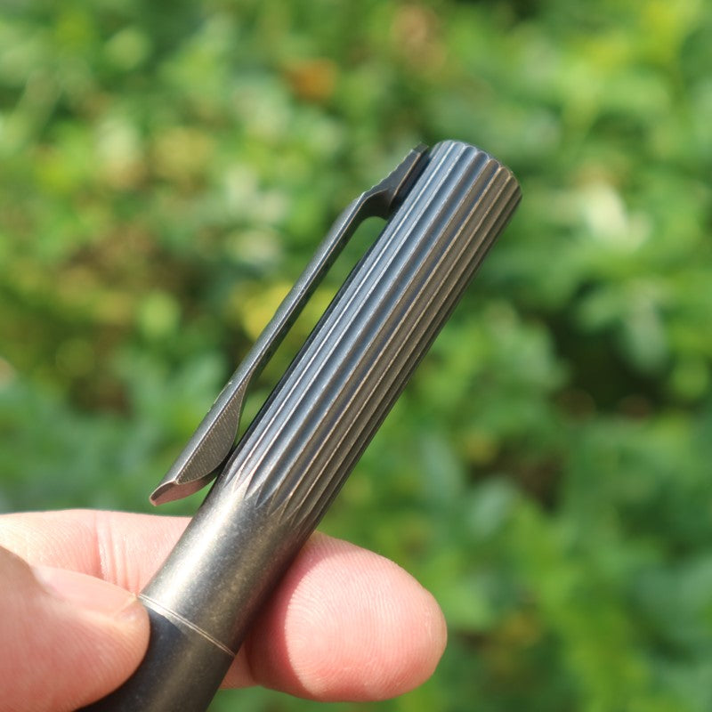 Titanium Alloy Writing Pen Multifunctional Portable EDC Tactical Pen (Black)