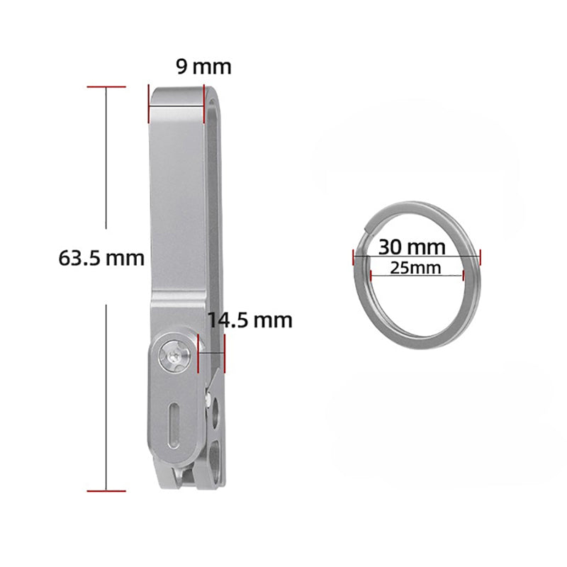 Titanium Alloy Keychain Quick Release with Lock, Anti-Accidental Opening, Multi-Function, Suitable for Various Pants Belts