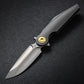 Rike Knife Viper 3 Dark Gray Titanium Folding Knife - Bohler M398 Blade Ceramic Bearing Everyday Carry Pocket Knife