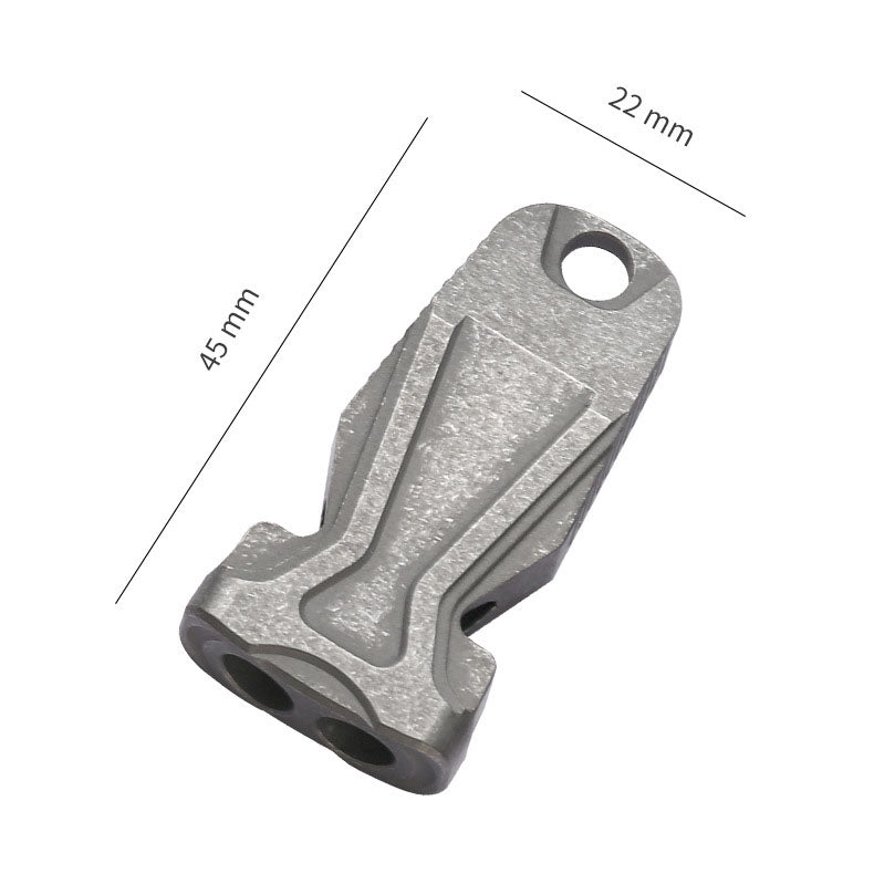 Double-hole titanium alloy whistle, high decibel burst sound, essential for EDC outdoor emergency survival