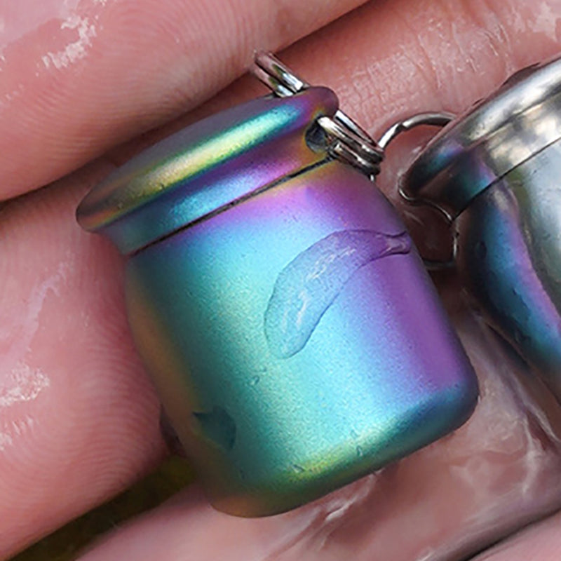 Color Titanium Alloy Waterproof Warehouse Keychain Pendant, Travel Sub-Packing Medicine Box
