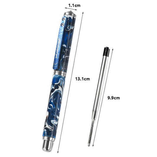 Blue Resin Titanium Alloy Multifunctional Tactical Pen, Portable EDC Massage Signature Pen