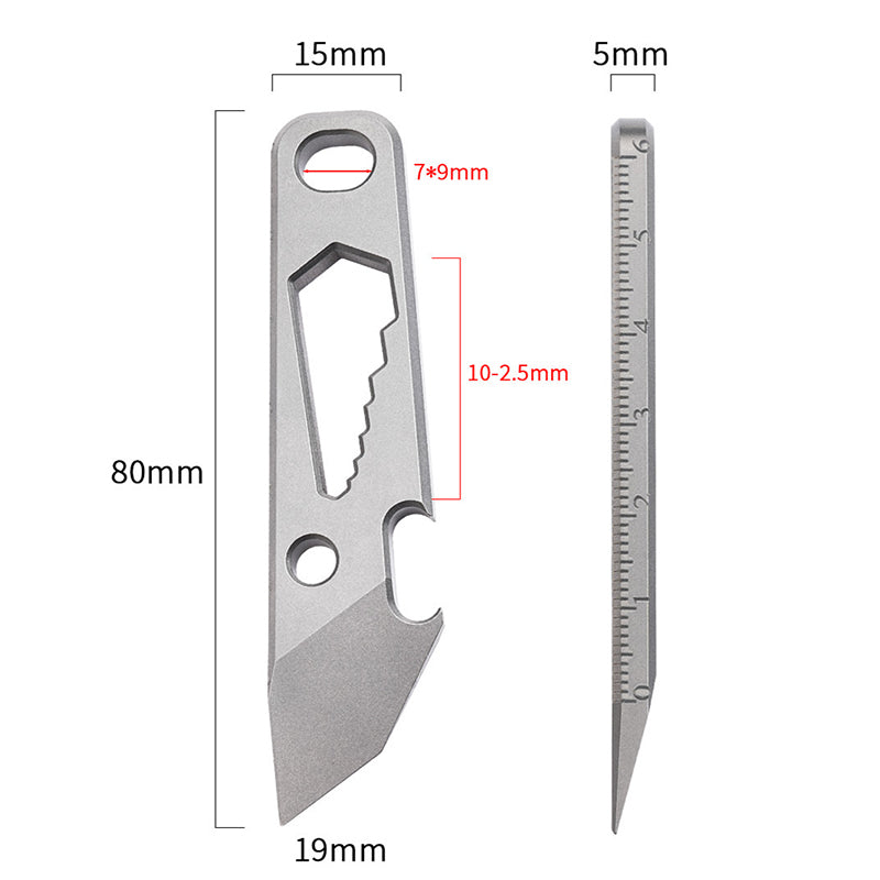 Titanium Alloy Multifunctional Mini Crowbar With Bottle Opener And Hex Wrench