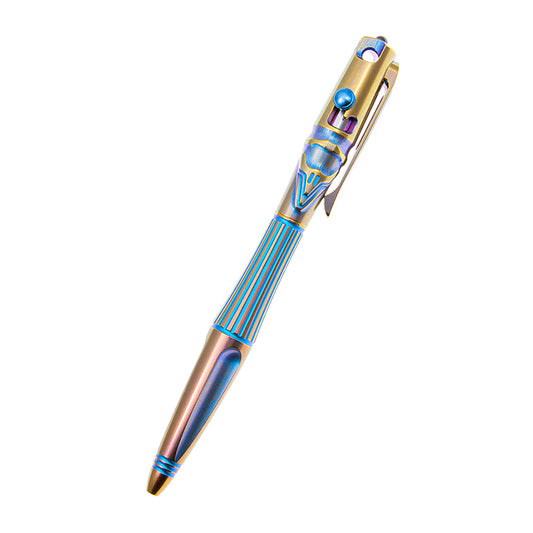 Rike knife Tactical Pen Bolt Action Pen Titanium Pen  TP02 Blue Golden