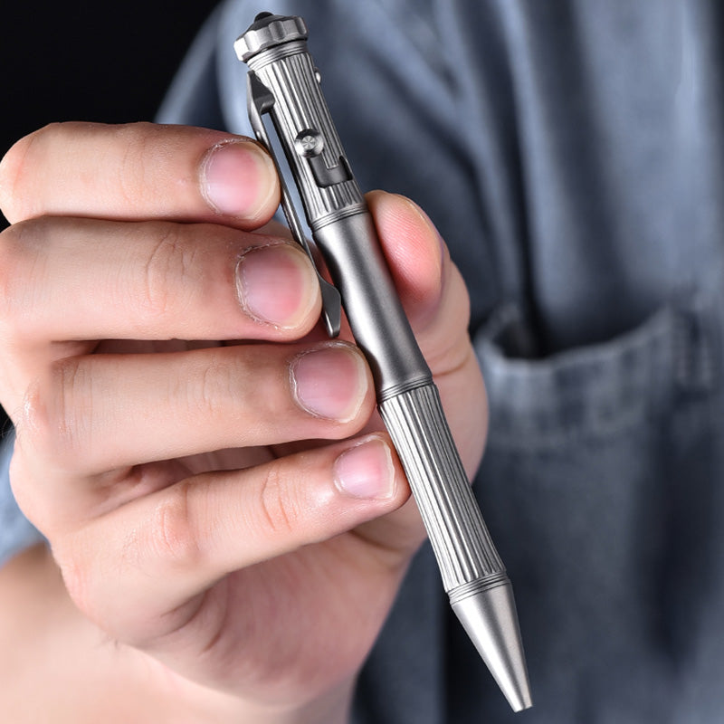 TACRAY Multifunctional Titanium Alloy Tactical Pen - Decompression Gyro EDC Business Signature Portable Outdoor Tool