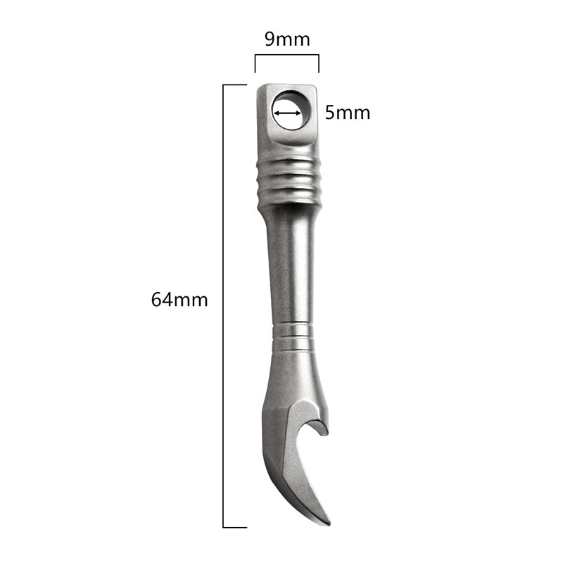 Titanium Alloy Crowbar Key Pendant Mini EDC Tool Portable Bottle Opener