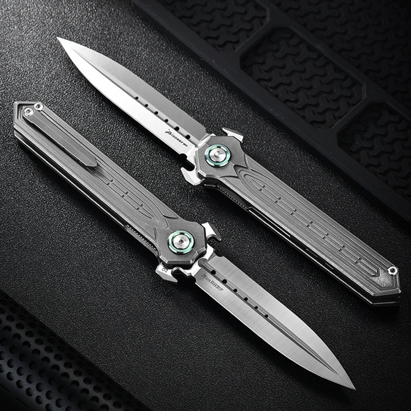D2 Steel Blade Titanium Alloy Handle Folding Knife Outdoor Daily Multitool