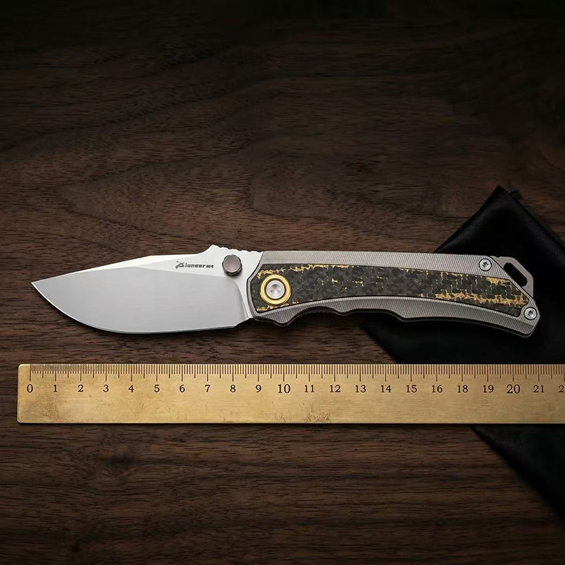 Titanium Alloy Carbon Fiber Folding Knife M390 Blade EDC Equipment