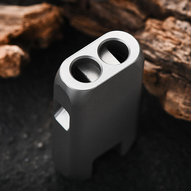 Titanium Alloy Waterproof Whistle, Double Hole High Decibel, Outdoor Essential Practical EDC Tool