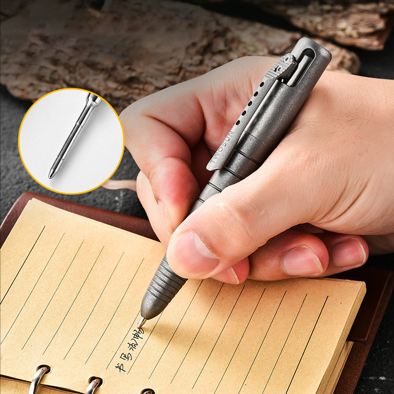 Titanium alloy tactical pen, pull bolt switch, essential for multi-function outdoor EDC
