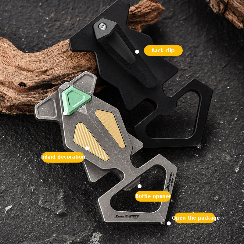Titanium Alloy Multifunctional Crowbar EDC Outdoor Portable With Bottle Opener Can Hang Keychain