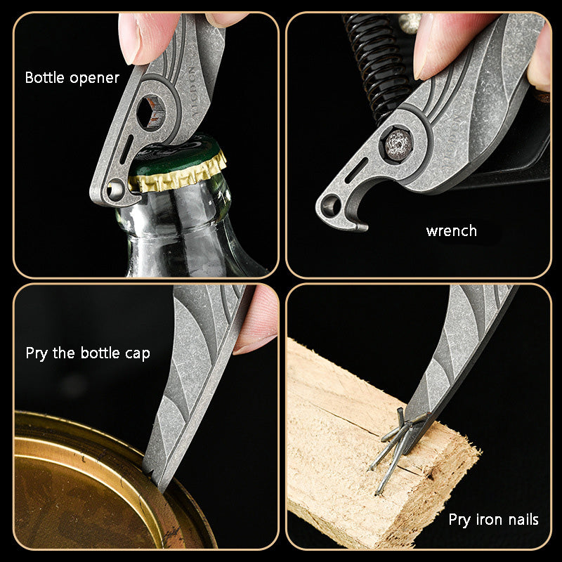 Titanium Alloy Multifunctional Crowbar EDC Tool Bottle Opener Emergency Tool