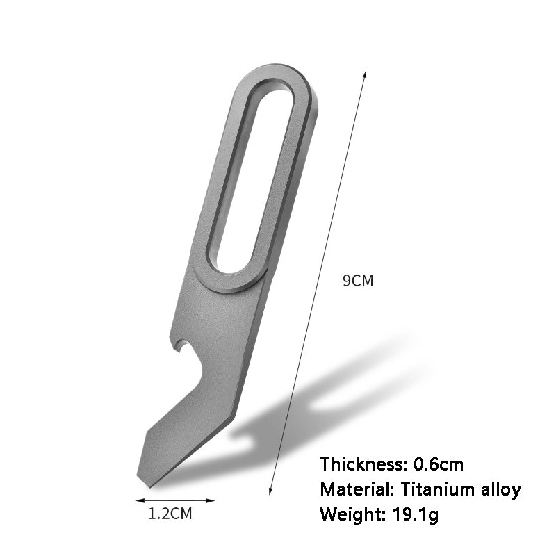 Titanium Alloy Multifunctional Mini Crowbar EDC Tool Keychain Box Opener Artifact Bottle Opener Screwdriver