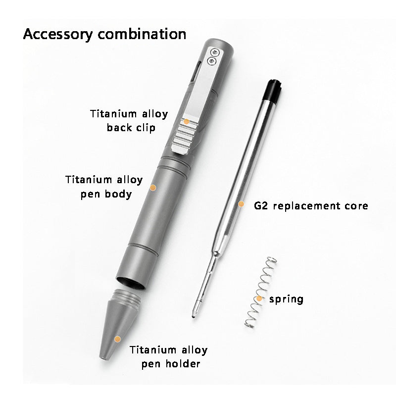 Titanium alloy tactical pen multifunctional business high-end gift pen EDC essential