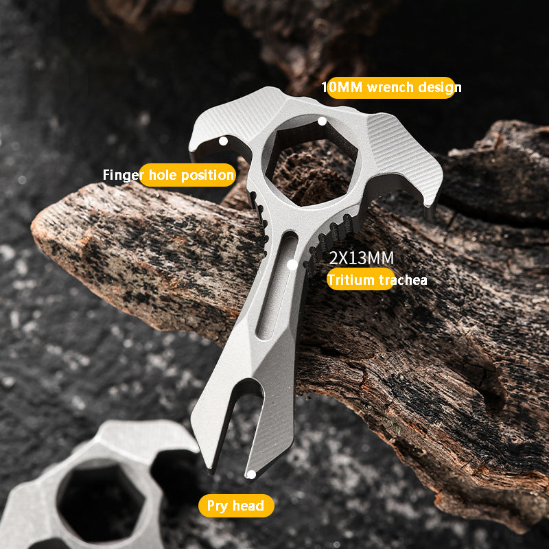 Mini Titanium Alloy Crowbar, Multi-Function EDC Tool, Emergency Vehicle Tool, Hex Wrench